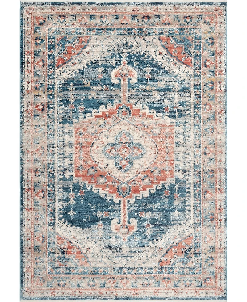 nuLoom Delicate Derya Persian Vintage-Inspired Blue 5'3" x 7'3" Area Rug