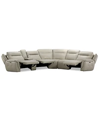 Lenardo 6-Pc. Leather Sectional with Power Recliners and Console