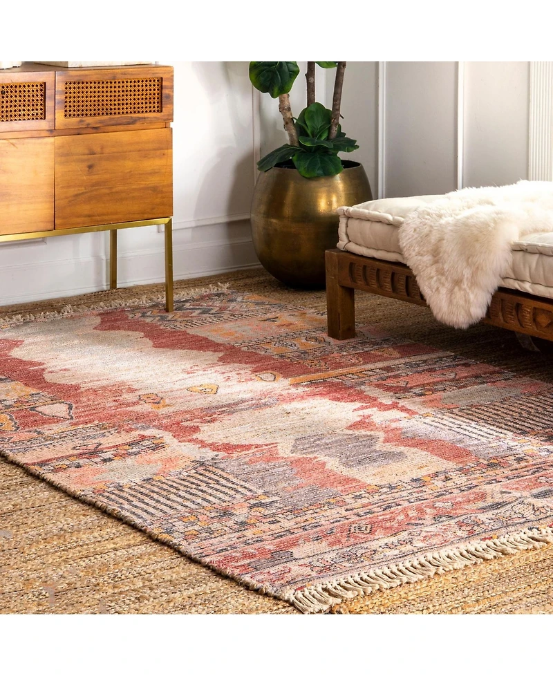 nuLoom Ingadi Flatweave Hermina Tribal Multi 5' x 8' Area Rug