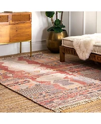 nuLoom Ingadi Flatweave Hermina Tribal Multi 5' x 8' Area Rug