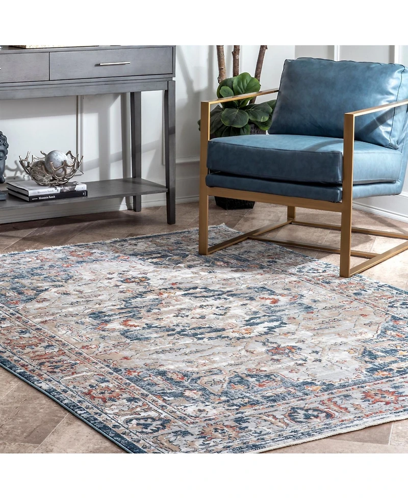 nuLoom Selina Kara Vintage-Inspired Gray 5'3" x 7'3" Area Rug