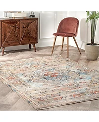 nuLoom Delicate Prima Persian Vintage-Inspired Beige 8' x 10' Area Rug