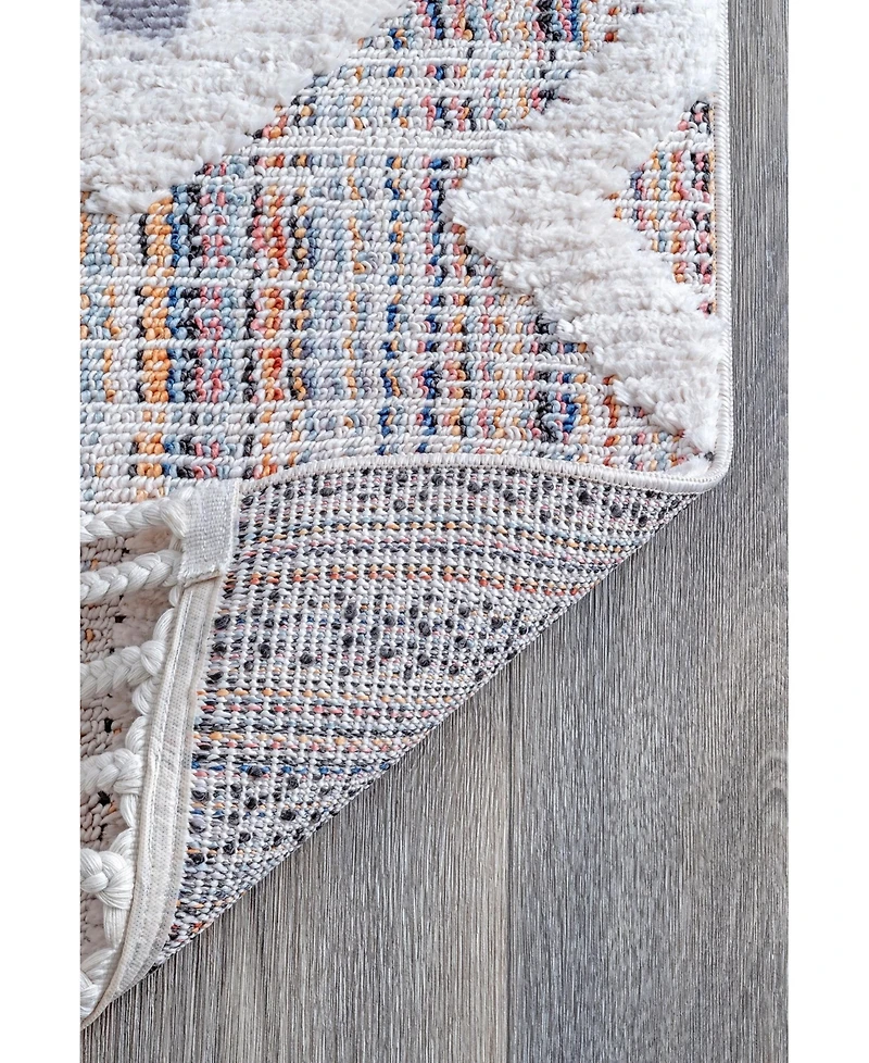 nuLoom Lorden Theola Geometric High-Low Pink 5'3" x 7'7" Area Rug
