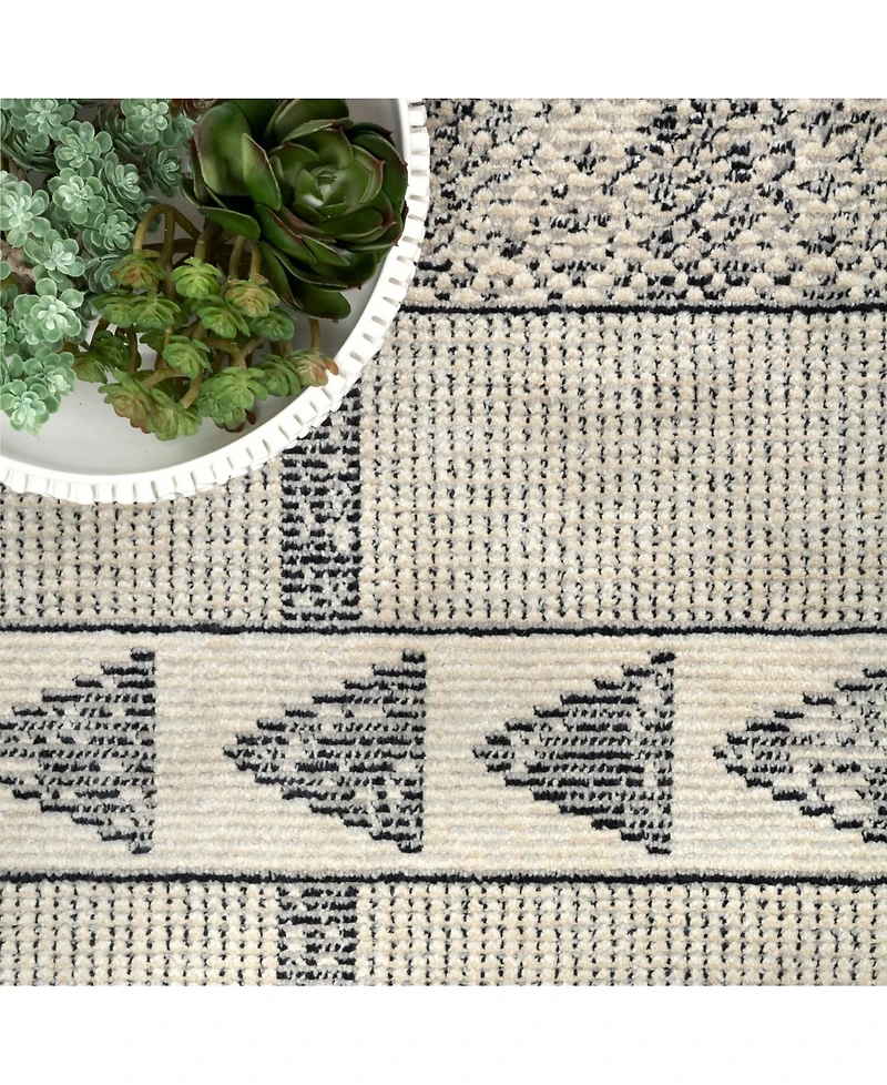 nuLoom Fantasy Contemporary Ismay Gray 5'3" x 7'7" Area Rug