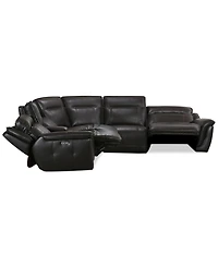 Lenardo 6-Pc. Leather Sectional with Power Recliners and Console