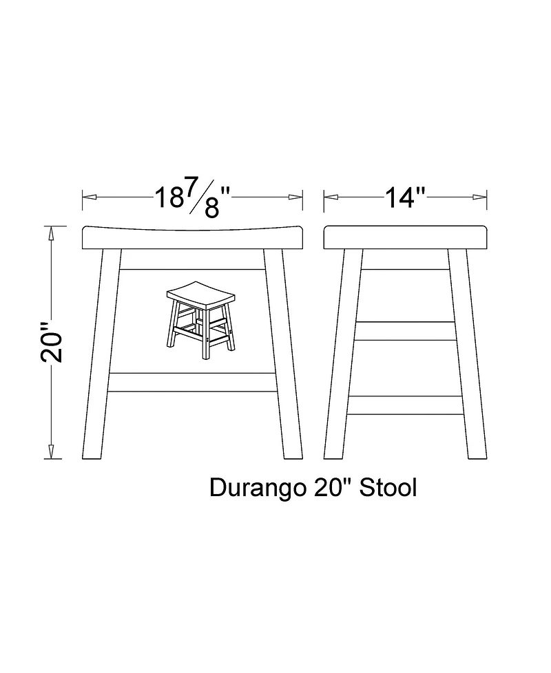 Alaterre Furniture Durango Industrial Wood Dining Stool