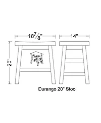 Alaterre Furniture Durango Industrial Wood Dining Stool