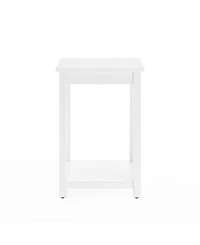 Alaterre Furniture Coventry Wood End Table with Tray Shelf and Bottom Shelf