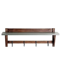 Alaterre Furniture Brookside Cement-Top Wood Entryway Coat Hook and Bench