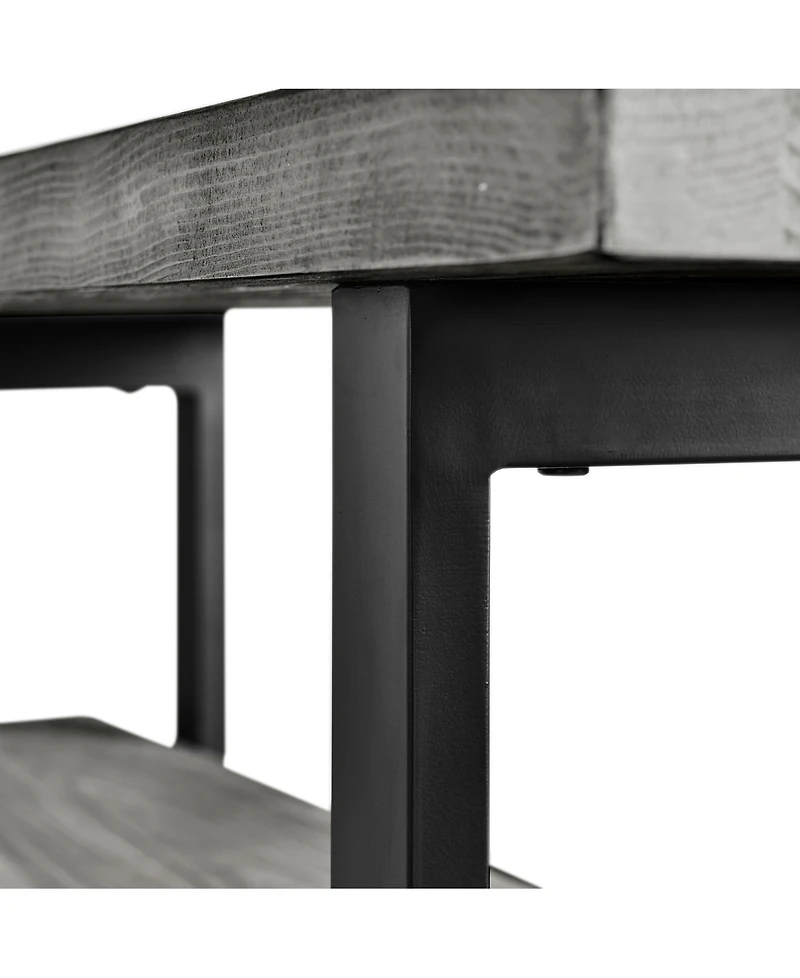 Alaterre Furniture Pomona Metal and Wood Wall Coat Hook with Bench