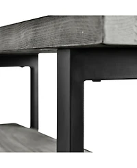 Alaterre Furniture Pomona Metal and Wood Wall Coat Hook with Bench