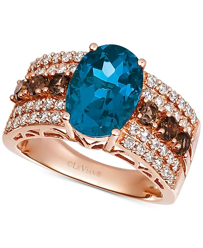 Le Vian Multi-Gemstone (4-1/4 ct. t.w.) & Diamond (5/8 ct. t.w.) Ring in 14k Rose Gold