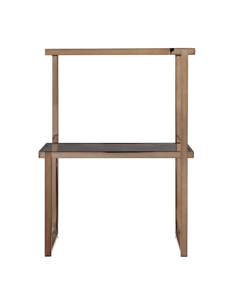 Southern Enterprises Hayle Mirrored Side Table with Faux Stone Glass