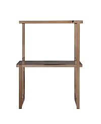Southern Enterprises Hayle Mirrored Side Table with Faux Stone Glass