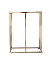 Southern Enterprises Imogen Contemporary End Table with Glass Top
