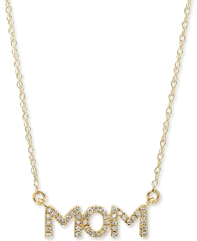 Diamond Mom 18" Pendant Necklace (1/10 ct. t.w.) in 10k Gold