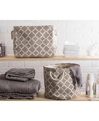 Design Imports Polyester Bin Lattice Brown Rectangle Large