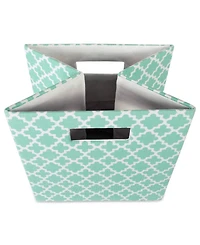 Design Imports Square Lattice Print Polyester Storage Bin