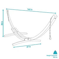 Heavy-Duty Two-Person Curved Larch Wood Hammock Stand Only