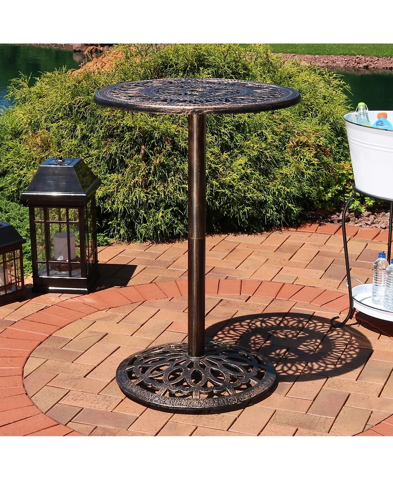 40"H Cast Iron Base and Cast Aluminum Tabletop Round Bar-Height Table
