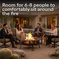 Outdoor Camping or Backyard Steel Diamond Weave Fire Pit Bowl with Spark Screen - 40" - Black