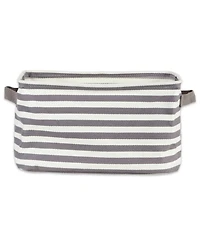 Design Imports Polyethylene Coated Herringbone Woven Cotton Laundry Bin Stripe Rectangle Set of 3