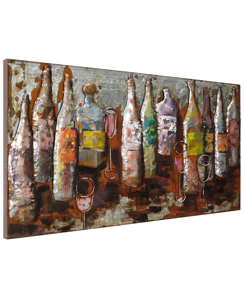 Empire Art Direct 5 O'clock Mixed Media Iron Hand Painted Dimensional Wall Art, 24" x 48" x 2.2"