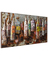 Empire Art Direct 5 O'clock Mixed Media Iron Hand Painted Dimensional Wall Art, 24" x 48" x 2.2"