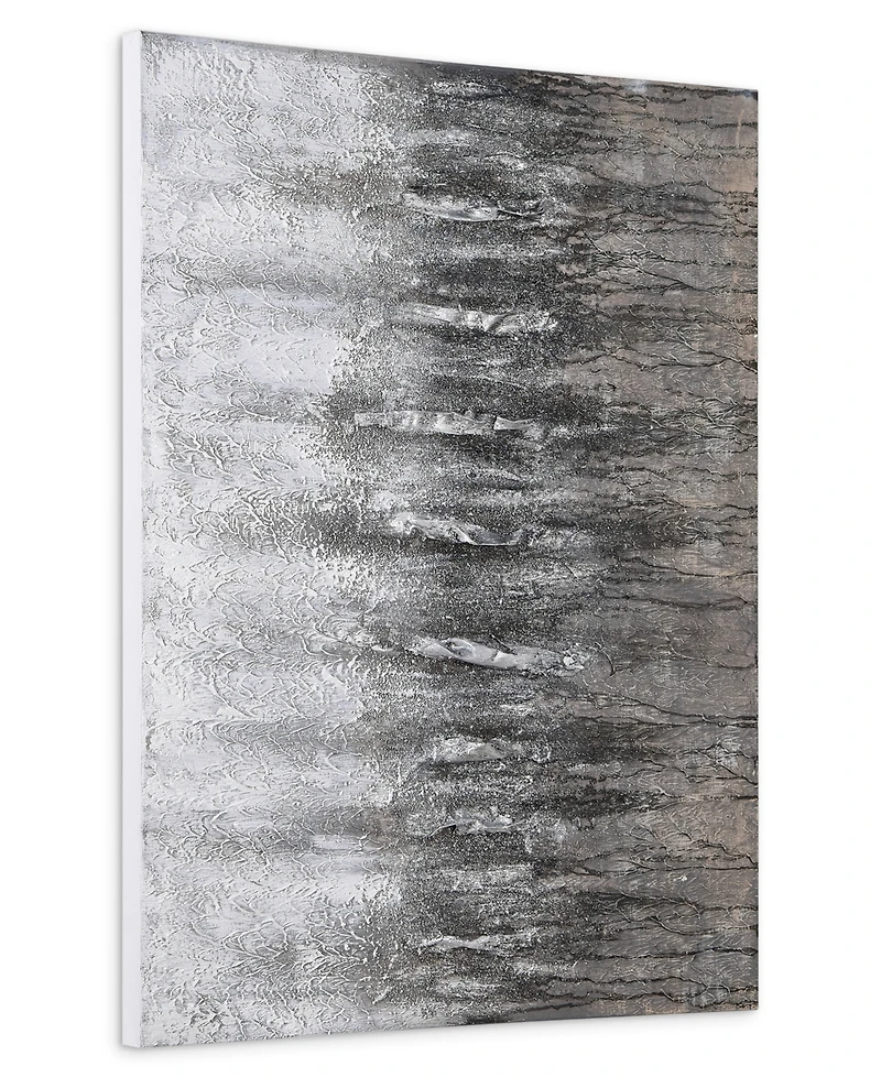Empire Art Direct Gray Frequency Textured Metallic Hand Painted Wall Art by Martin Edwards, 30" x 40" x 1.5"