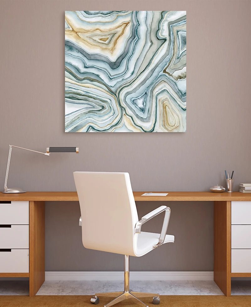 Empire Art Direct Agate Abstract I Frameless Free Floating Tempered Art Glass Abstract Wall Art by Ead Art Coop, 38" x 38" x 0.2"