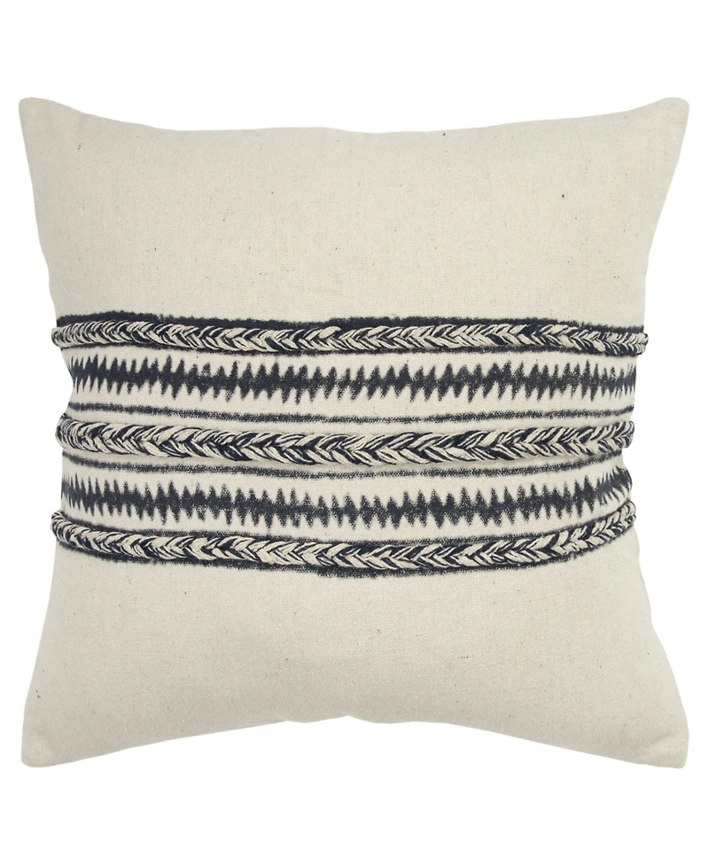 Closeout! Rizzy Home Stripes Polyester Filled Decorative Pillow, 20" x 20"