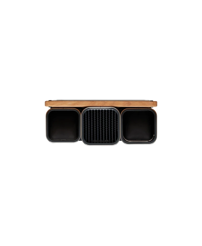 Joseph Joseph CounterStore Stainless Steel Organizer with Oak Chopping Board