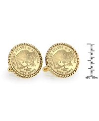 American Coin Treasures Gold-Layered 2005 Bison Nickel Rope Bezel Coin Cuff Links