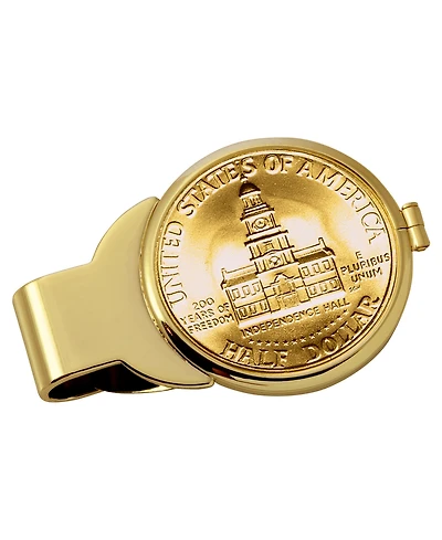 Men's American Coin Treasures Gold-Layered Jfk Bicentennial Half Dollar Coin Money Clip