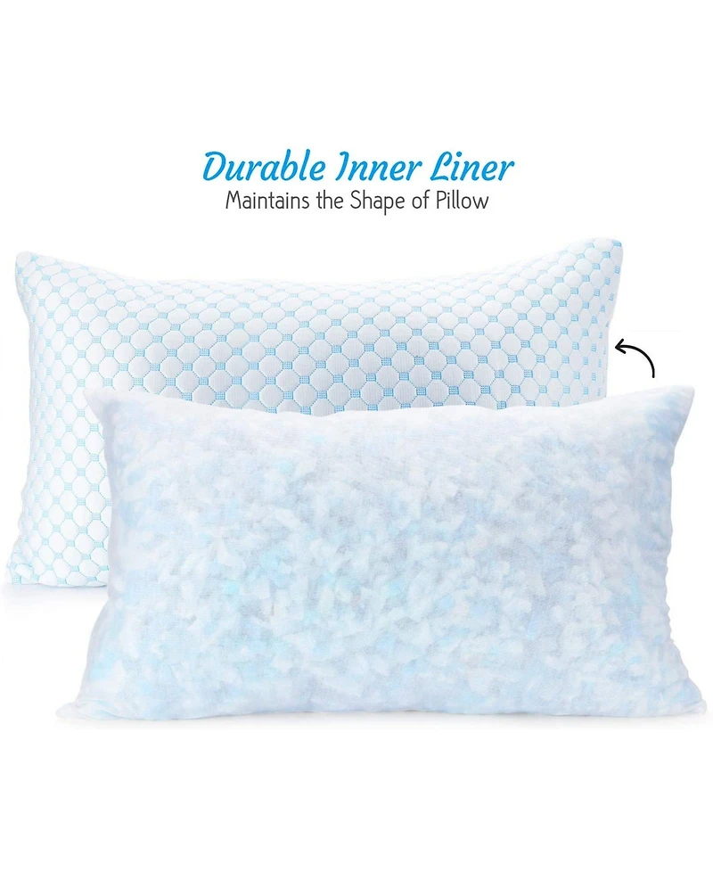 Nestl Heat and Moisture Reducing Ice Silk and Gel Infused Memory Foam 2-Pack Pillow