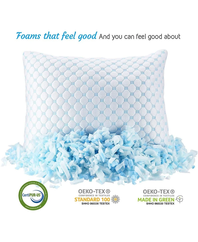 Nestl Heat and Moisture Reducing Ice Silk and Gel Infused Memory Foam 2-Pack Pillow, Toddler