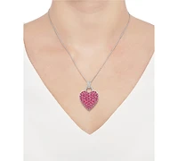 Sapphire (1-3/4 ct. t.w.) and Diamond Accent Heart Pendant Necklace Sterling Silver (Also Available Ruby Pink Sapphire)