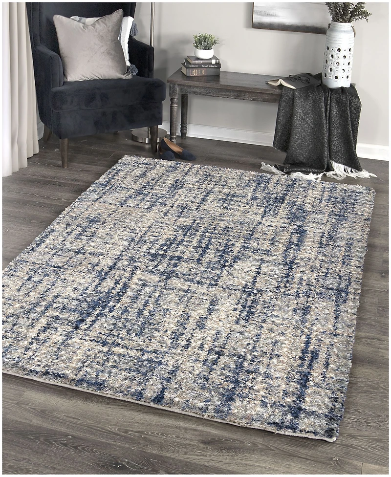 Closeout! Orian Cotton Tail Cross Thatch Gray 6'7" x 9'6" Area Rug