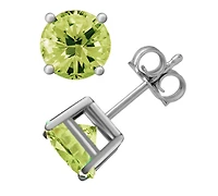 And Now This Glass Stone Stud Earrings in Silver-Plate