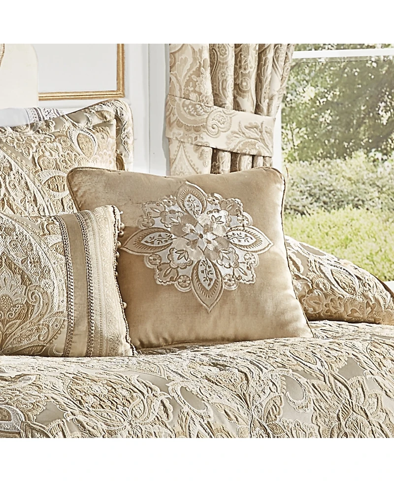 J Queen New York Sandstone Embellished Decorative Pillow, 18" x 18"