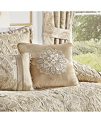 J Queen New York Sandstone Embellished Decorative Pillow, 18" x 18"