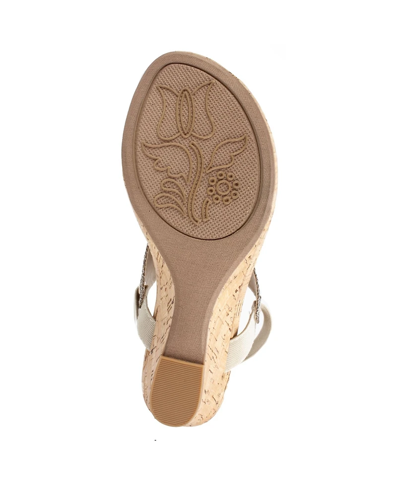 White Mountain Women's All Good Thong Wedge Sandals