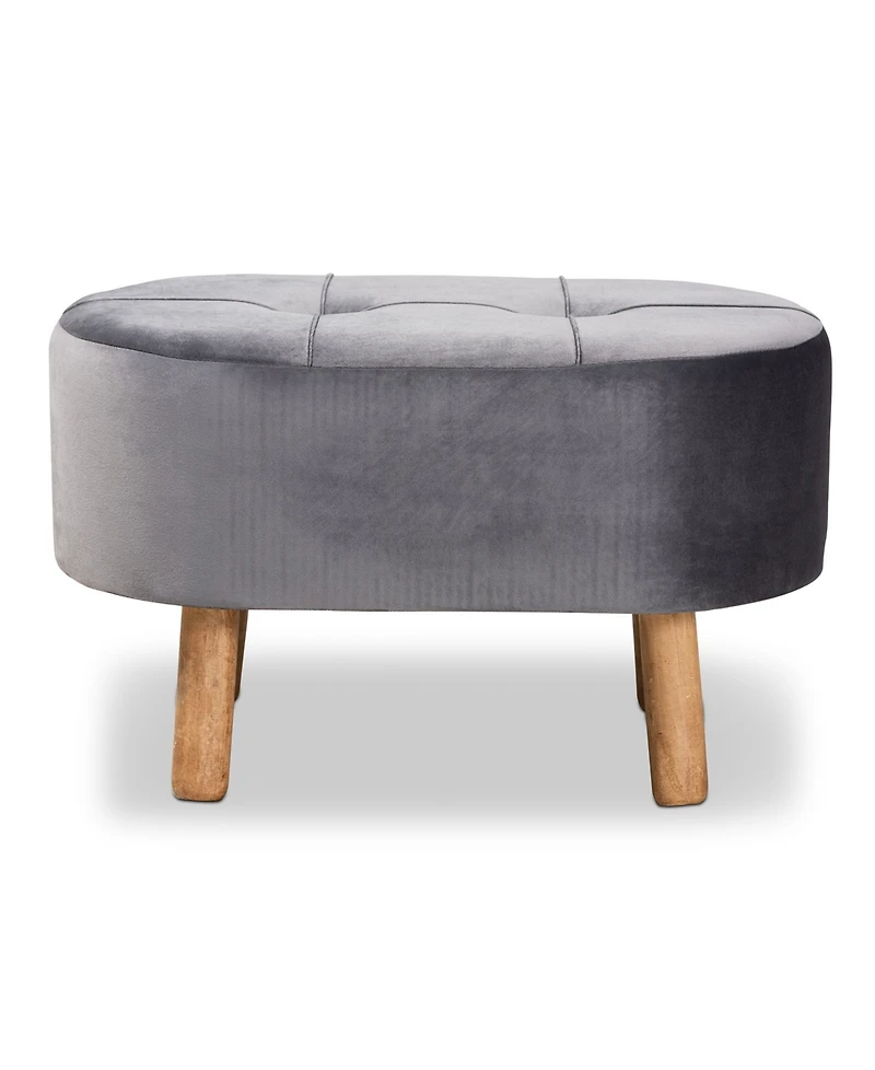 Furniture Simone Mid-Century Modern Upholstered Ottoman