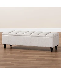 Furniture Brette Mid-Century Modern Upholstered Storage Bench Ottoman