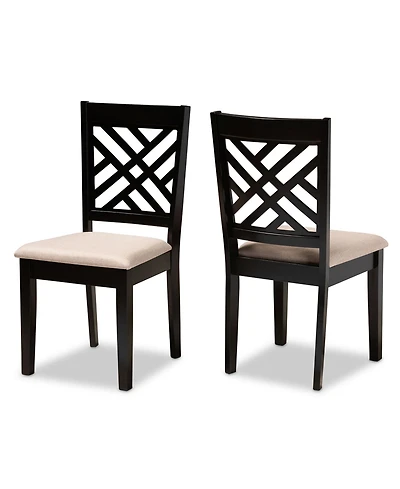 Furniture Caron Transitional 2 Piece Dining Chair Set with Seat