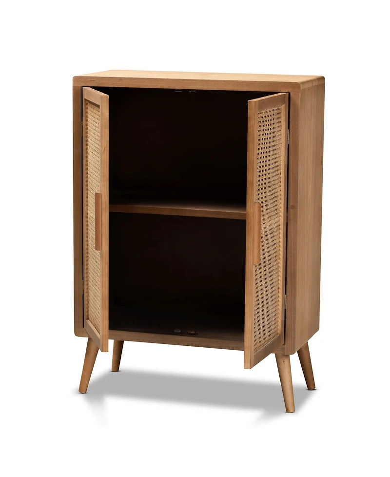 Furniture Alina Mid-Century Modern Finished 2 Door Accent Storage Cabinet