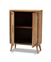 Furniture Alina Mid-Century Modern Finished 2 Door Accent Storage Cabinet