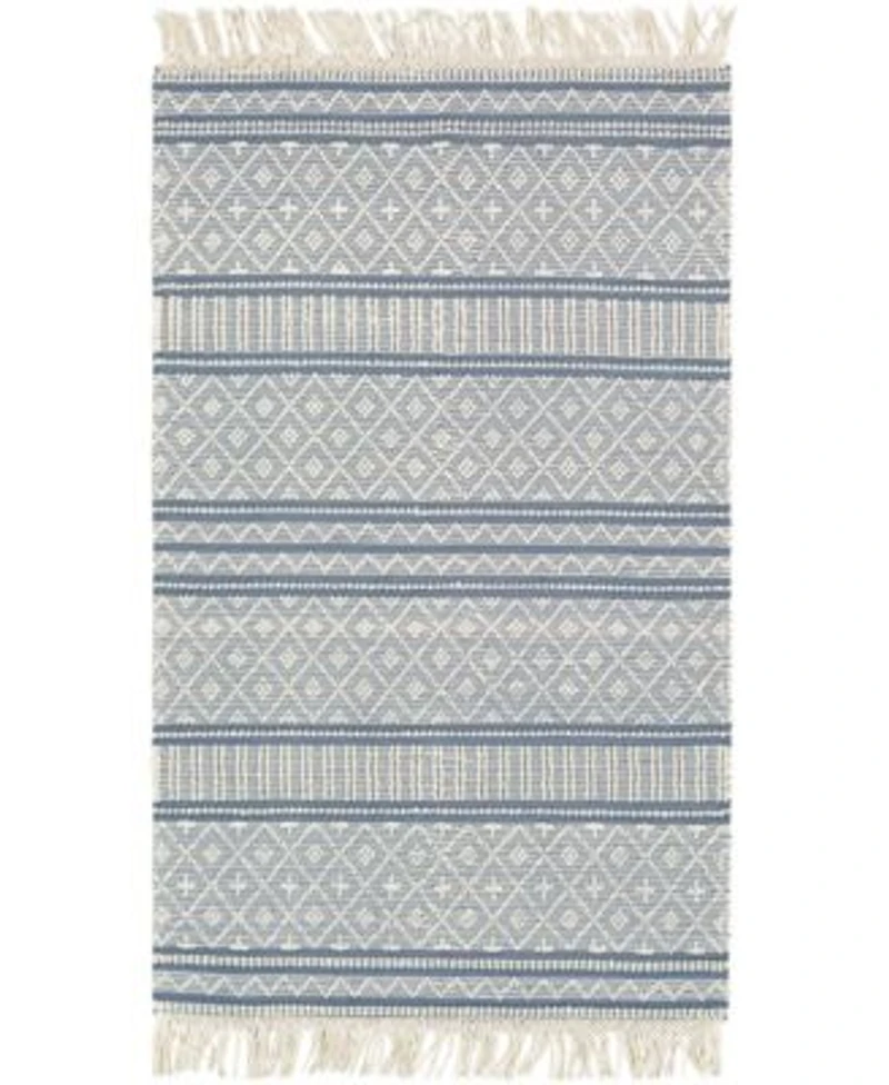 Closeout Livabliss Farmhouse Tassels Fts 2301 Denim Rug