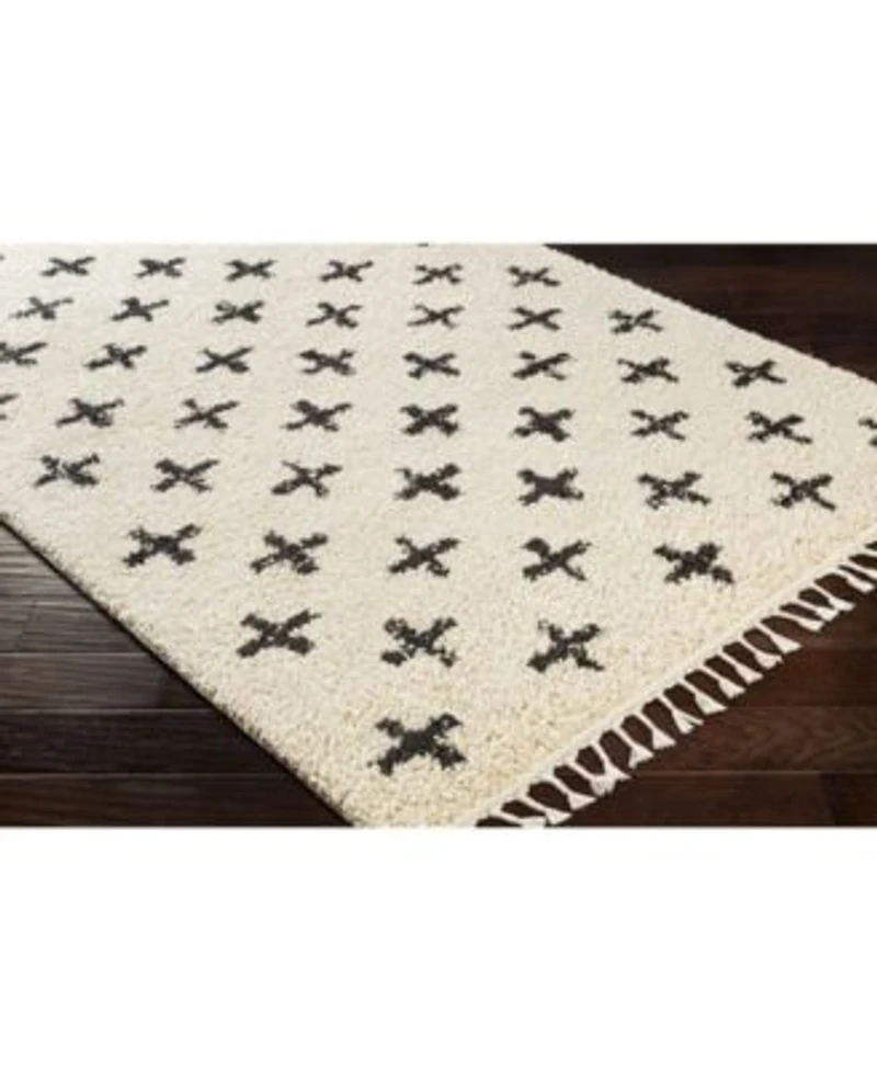 Livabliss Berber Shag Bbe Charcoal Area Rug