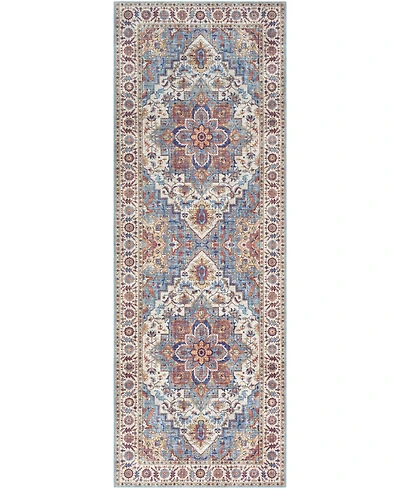 Livabliss Iris Irs-2301 Navy 2'6" x 7'6" Runner Area Rug